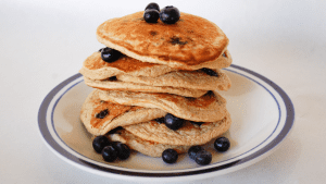 stack of blueberry pancakes